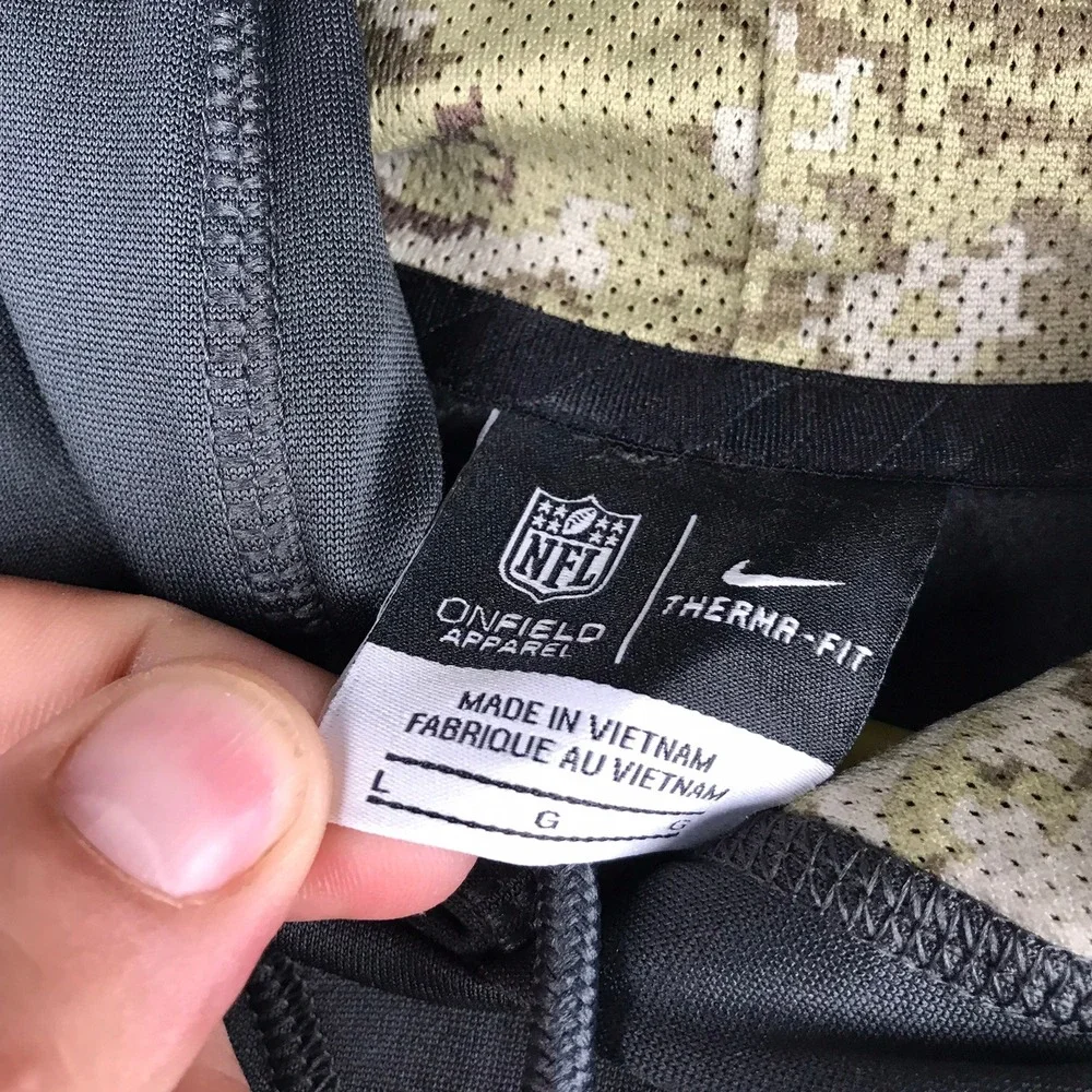 NFL Denver Broncos Salute To Service Nike Hoodie Men L Grey Therma-FIT Pullover